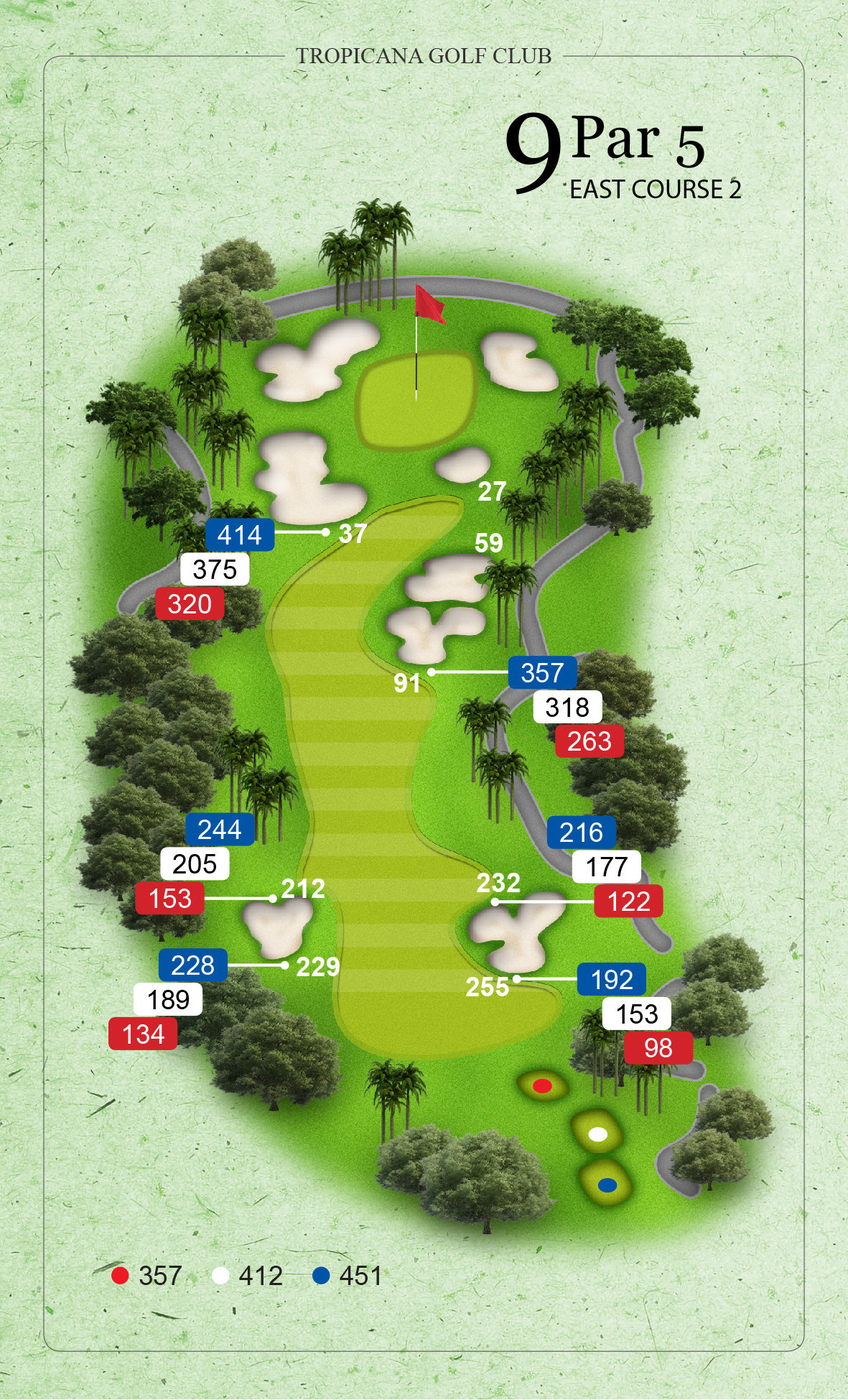 East Course II, Hole 9 (Par 5) at Tropicana Golf & Country Club
