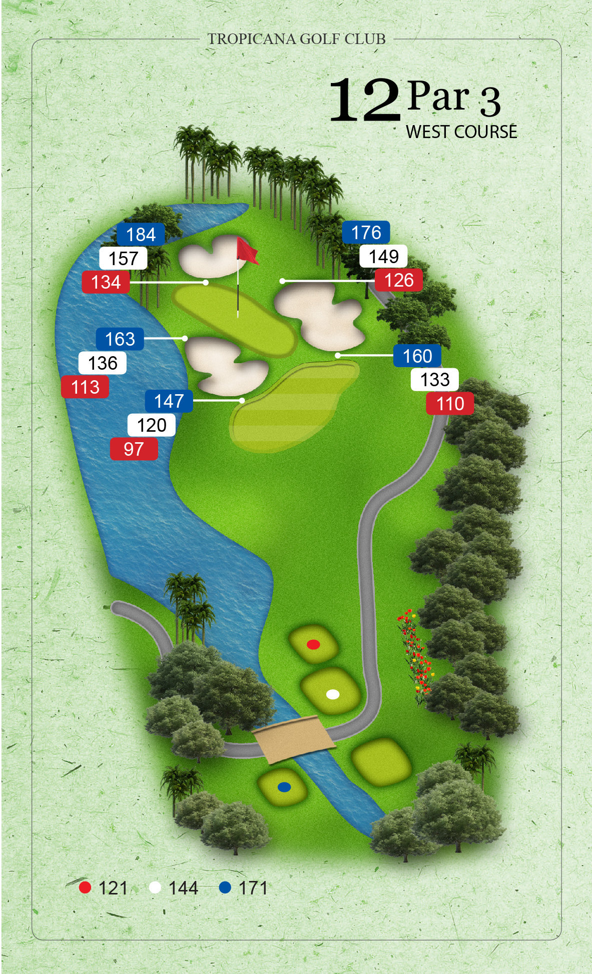 West Course, Hole 3 (Par 3) at Tropicana Golf & Country Club