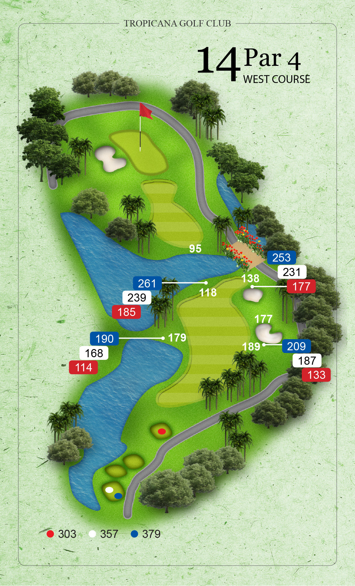 West Course, Hole 5 (Par 4) at Tropicana Golf & Country Club