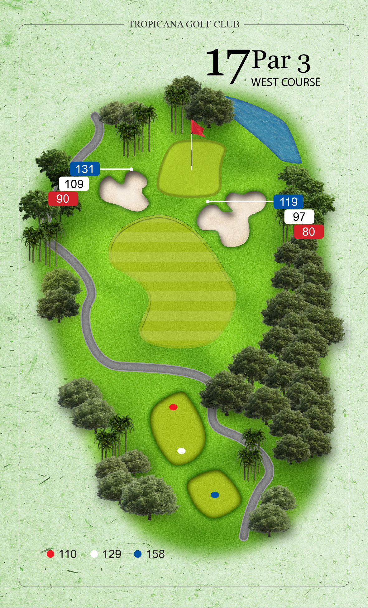 West Course, Hole 8 (Par 3) at Tropicana Golf & Country Club