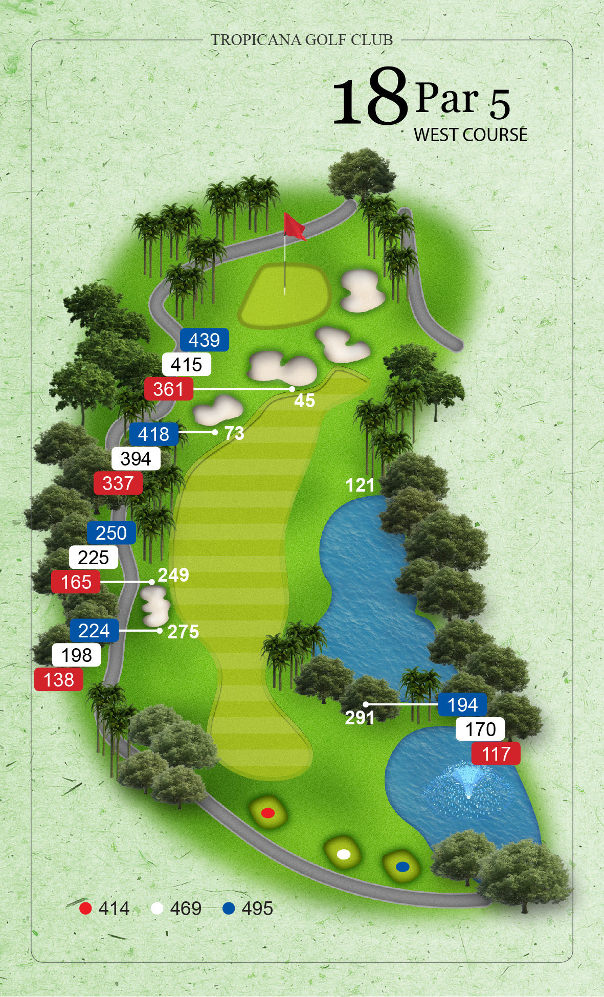 West Course, Hole 9 (Par 5) at Tropicana Golf & Country Club